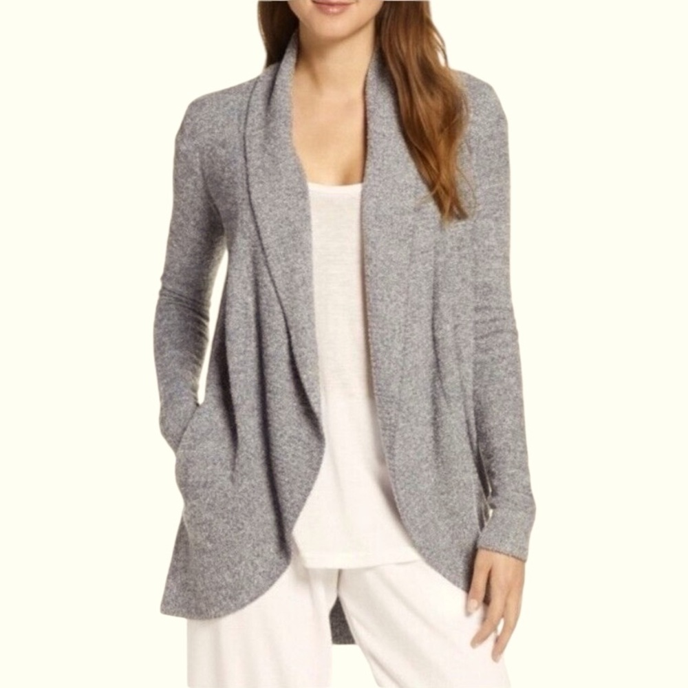 Barefoot Dreams CozyChic Lite® Circle Longline Cardigan Heather Gray XS / Small